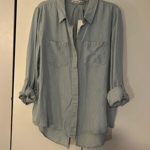 Calvin Klein railroad stripe blouse